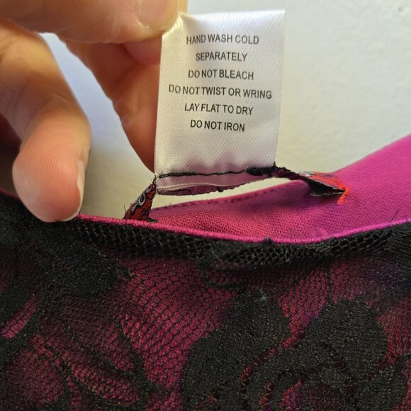 Vintage Y2K Trixxi  L Lace Overlay Babydoll Dress Punk Goth Whimsigoth Black & P - Picture 7 of 11